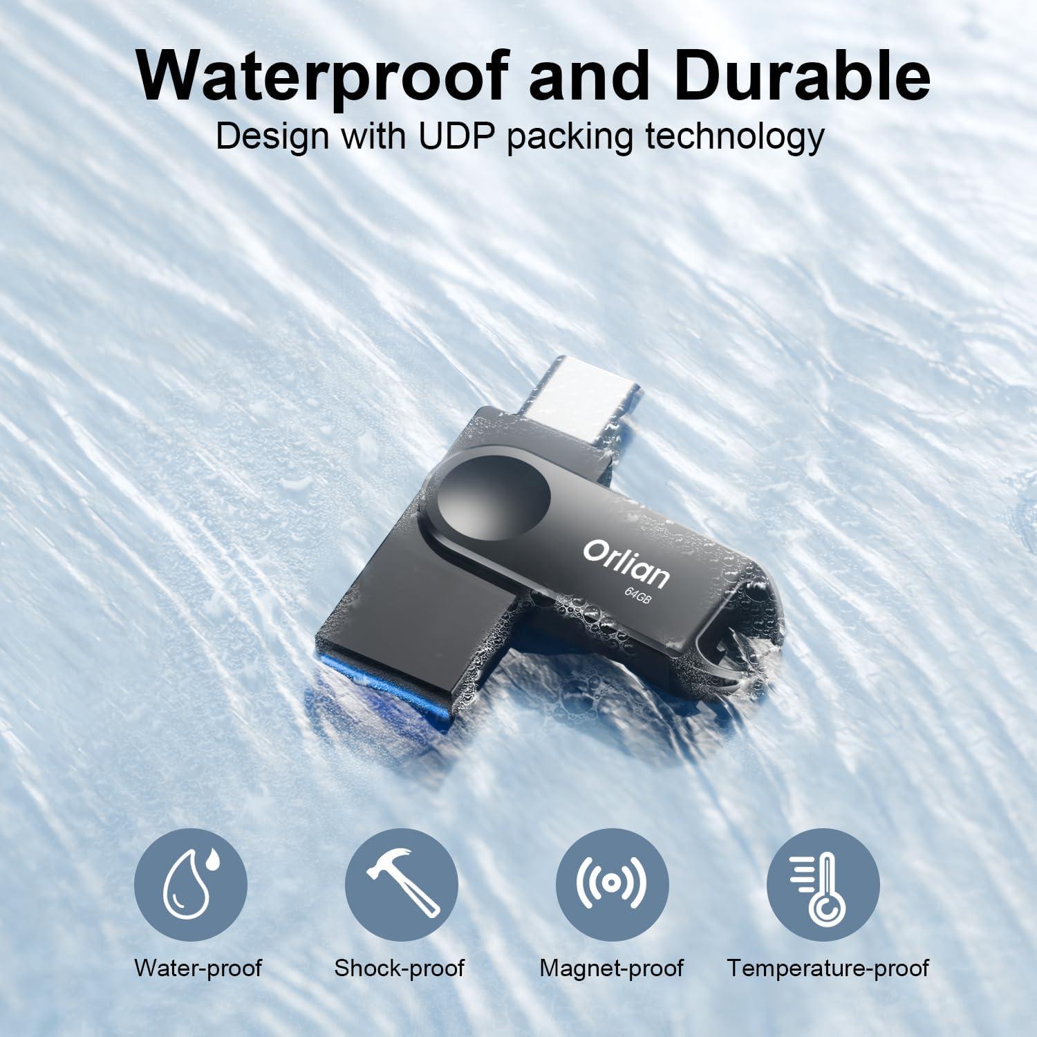 Unidad Flash USB 3.0 Kootion 64GB Doble USB-C y USB-A