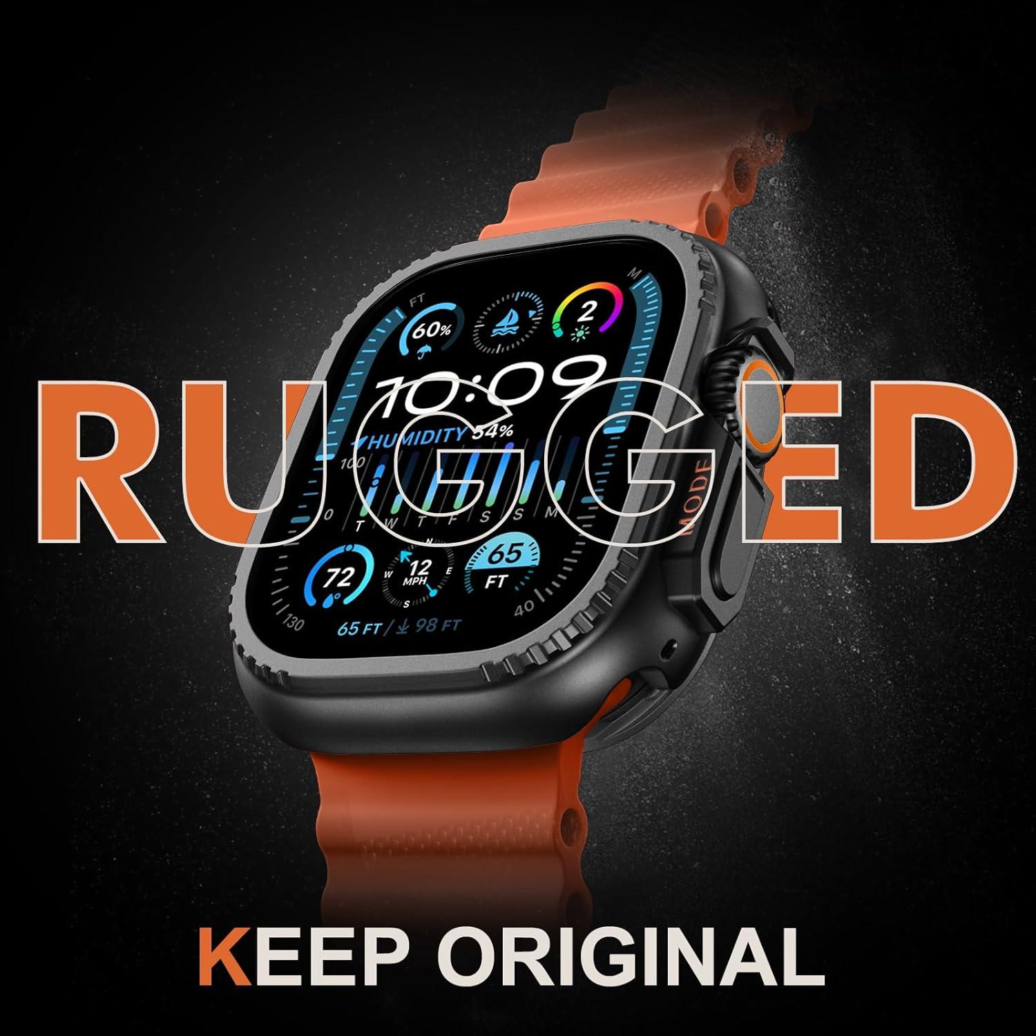 Funda Parachoques Metal para Apple Watch Ultra 2 49mm Negro