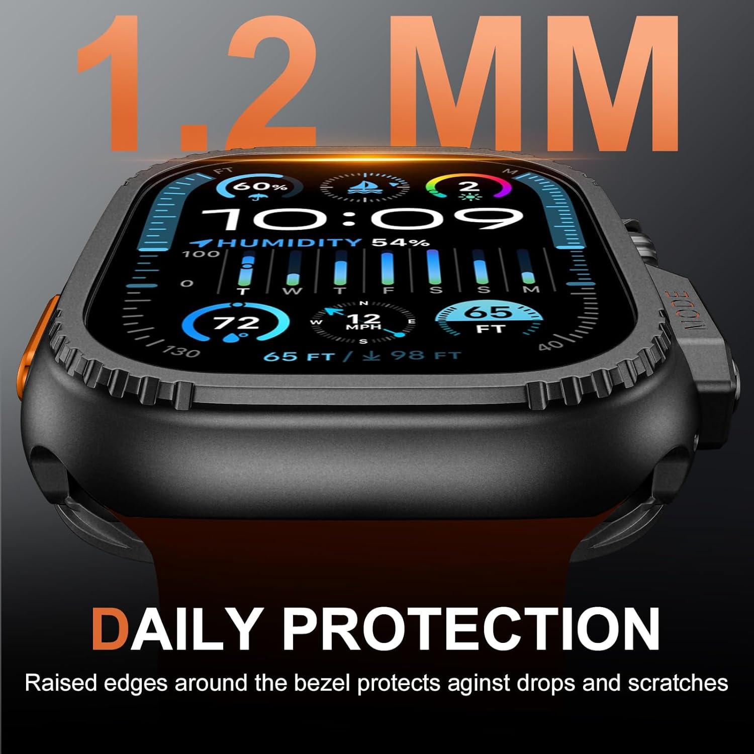 Funda Parachoques Metal para Apple Watch Ultra 2 49mm Negro