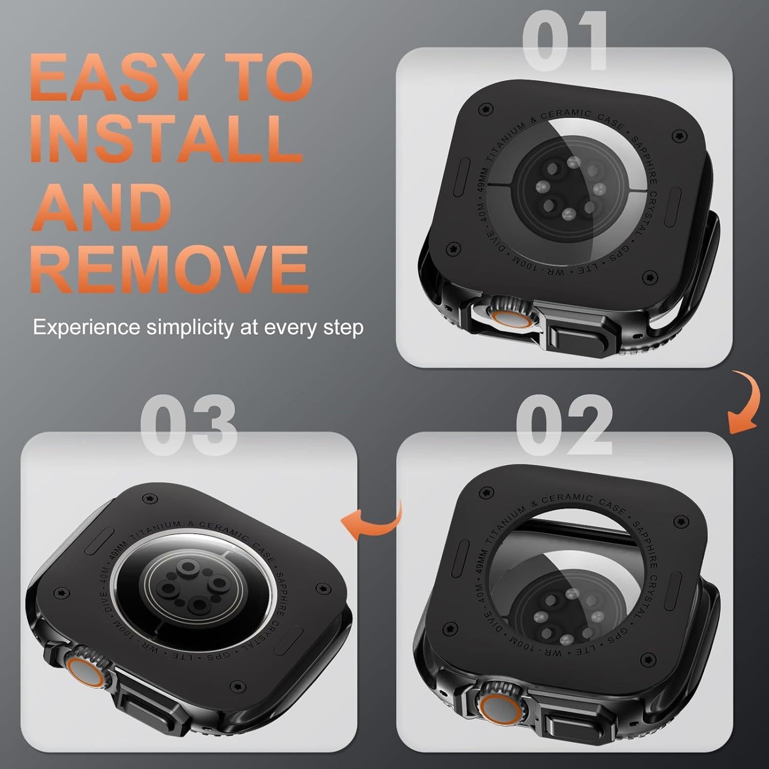 Funda Parachoques Metal para Apple Watch Ultra 2 49mm Negro