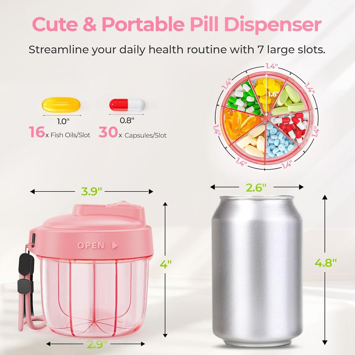 Dispensador de Pastillas AUVON Rosa para 7 Suplementos