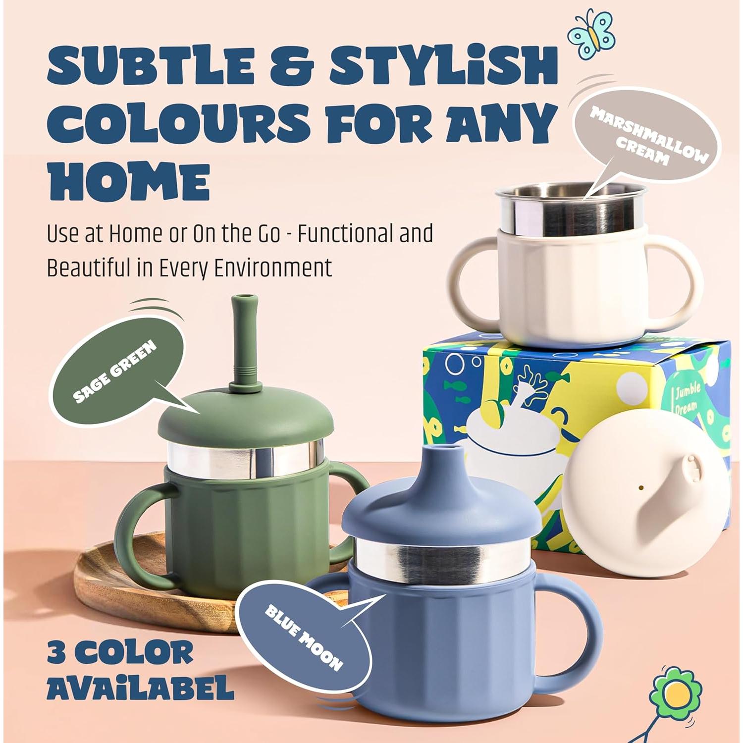 Vaso Antifugas Jumble Dream 207ml Acero Inoxidable Luna Azul