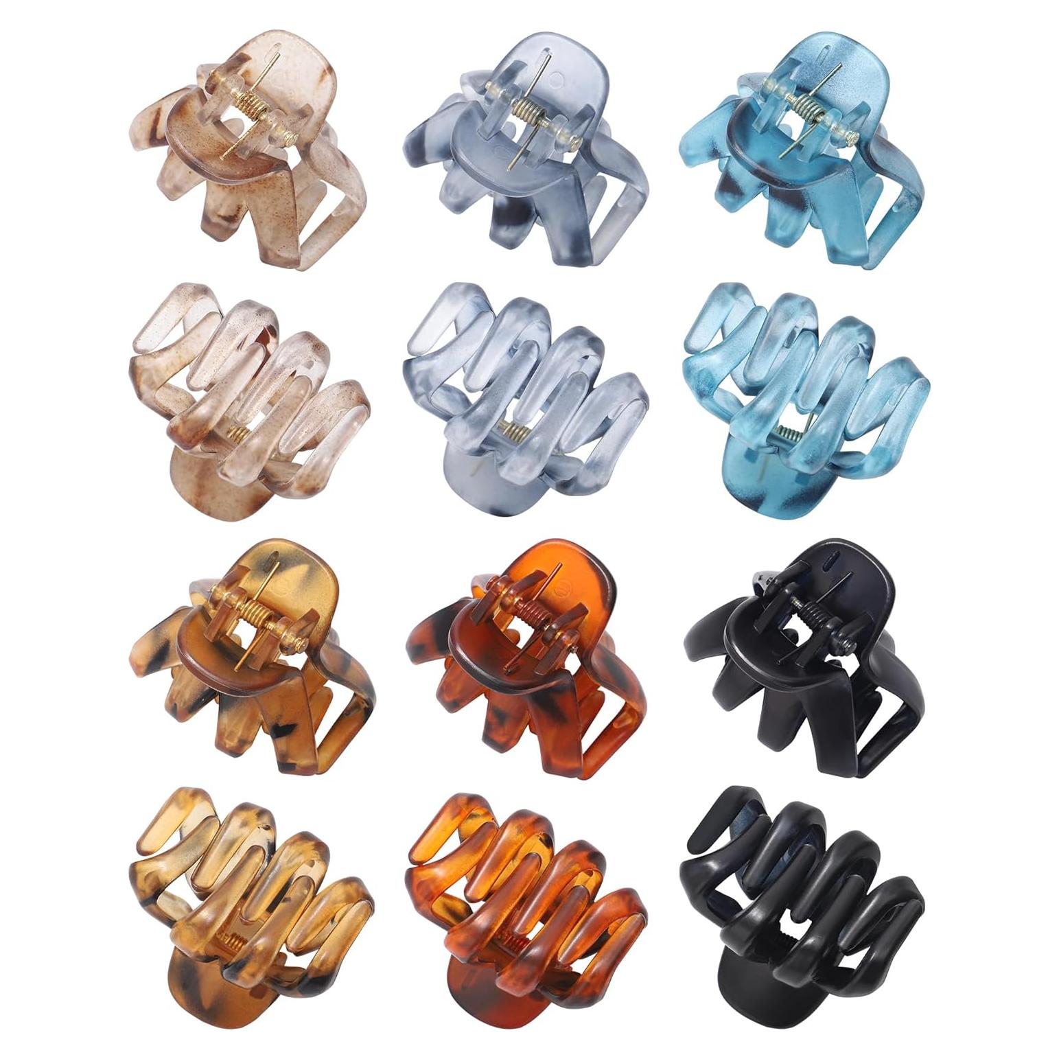 12 Pinzas para el Cabello en Forma de Pulpo AWAYTR - Colores Variados