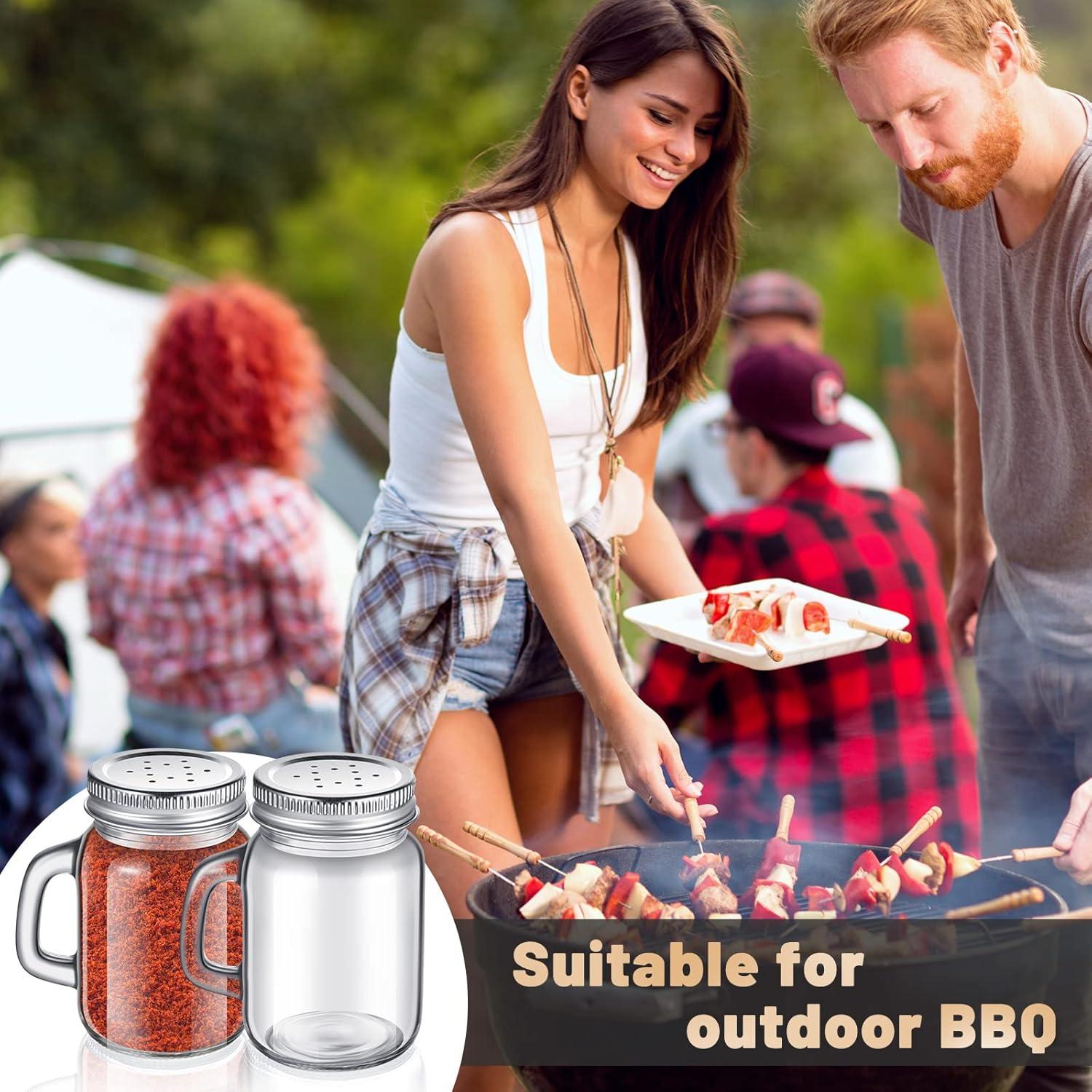 12 Tarros de Vidrio para Sal y Pimienta Tessco 120 ml