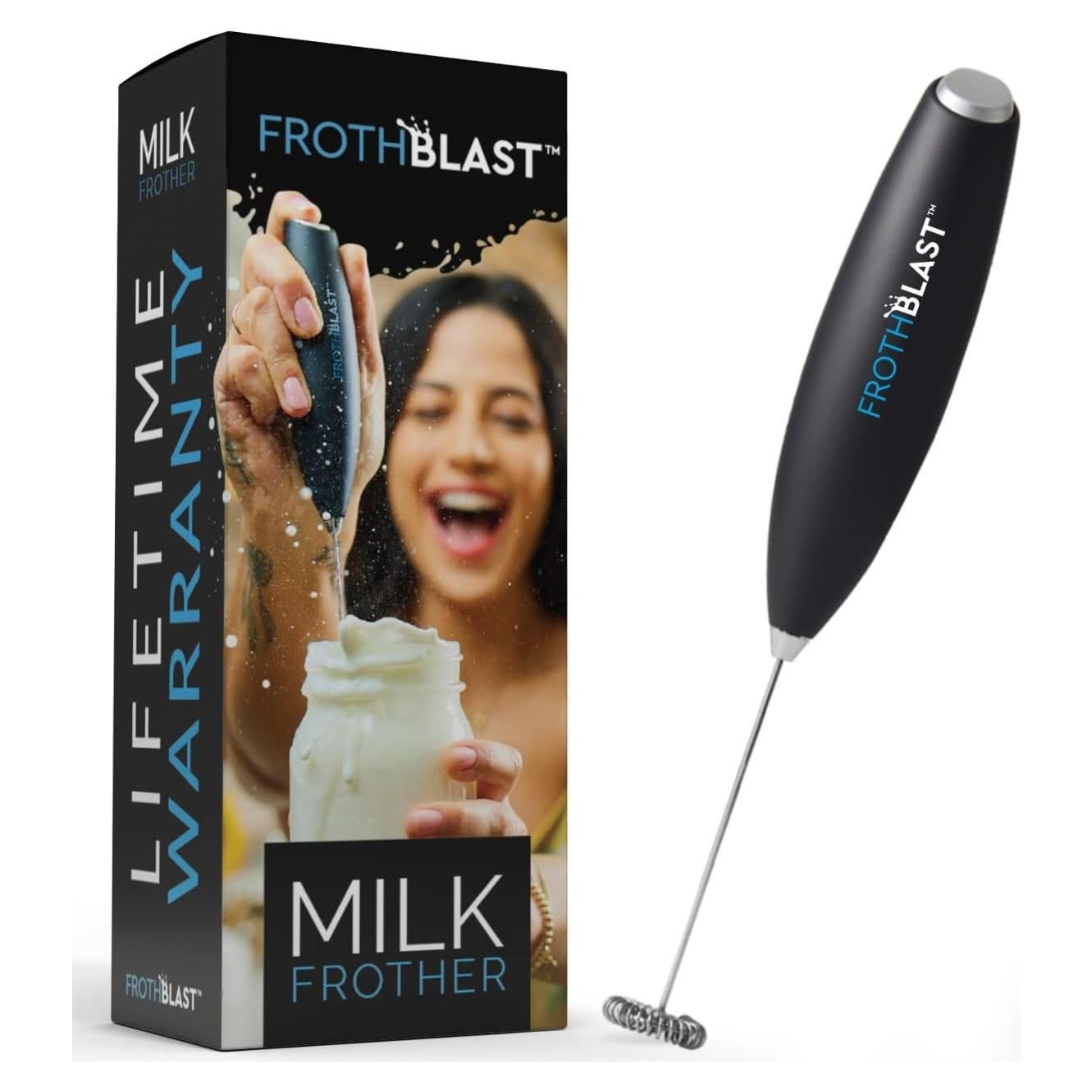 Espumador de Leche Eléctrico FrothBlast Negro 22.86 cm