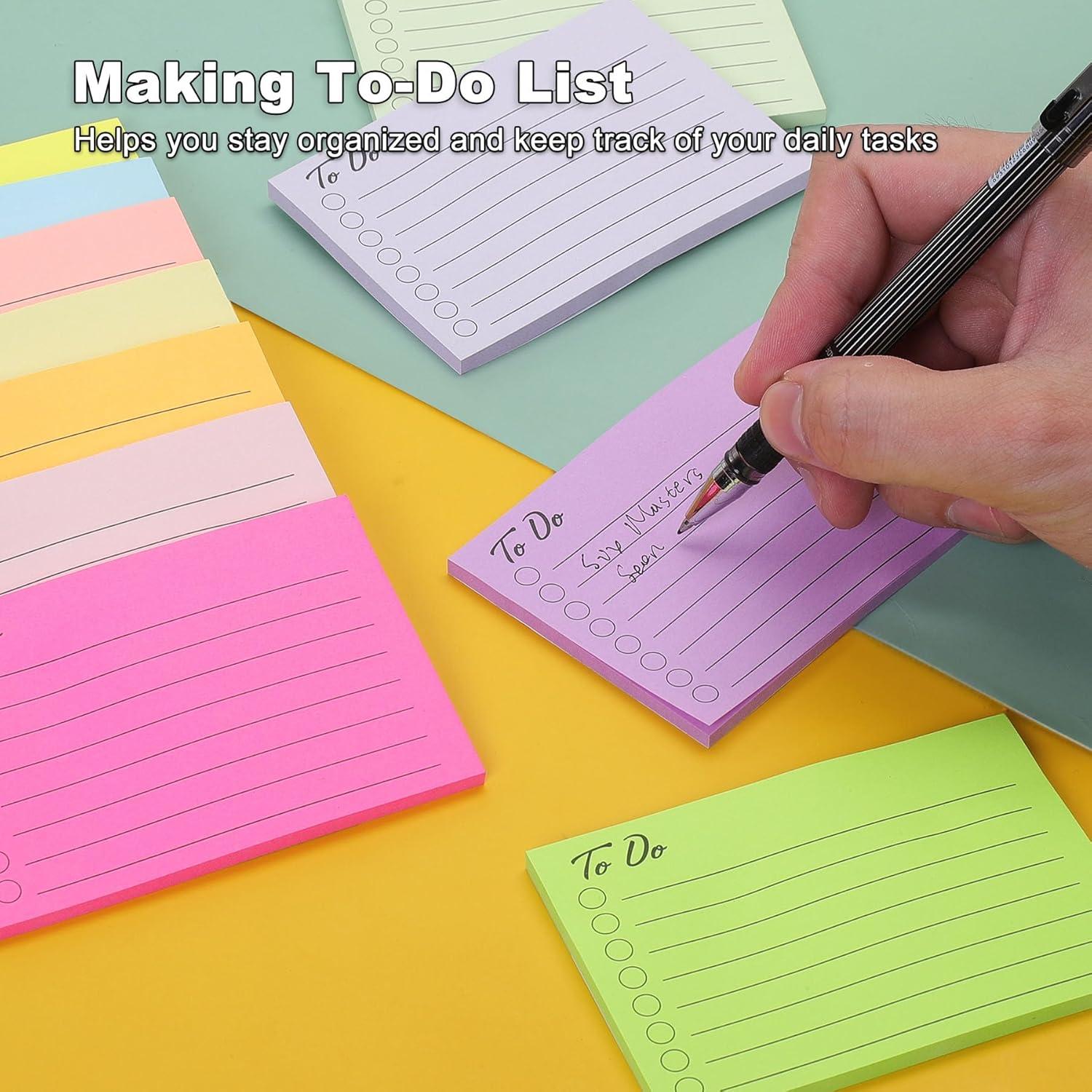 Bloc de Notas Adhesivas HQCME 12 Colores 7.6x10.2 cm 504 Hojas