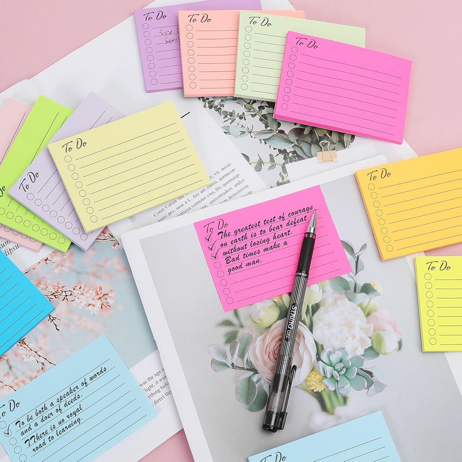 Bloc de Notas Adhesivas HQCME 12 Colores 7.6x10.2 cm 504 Hojas