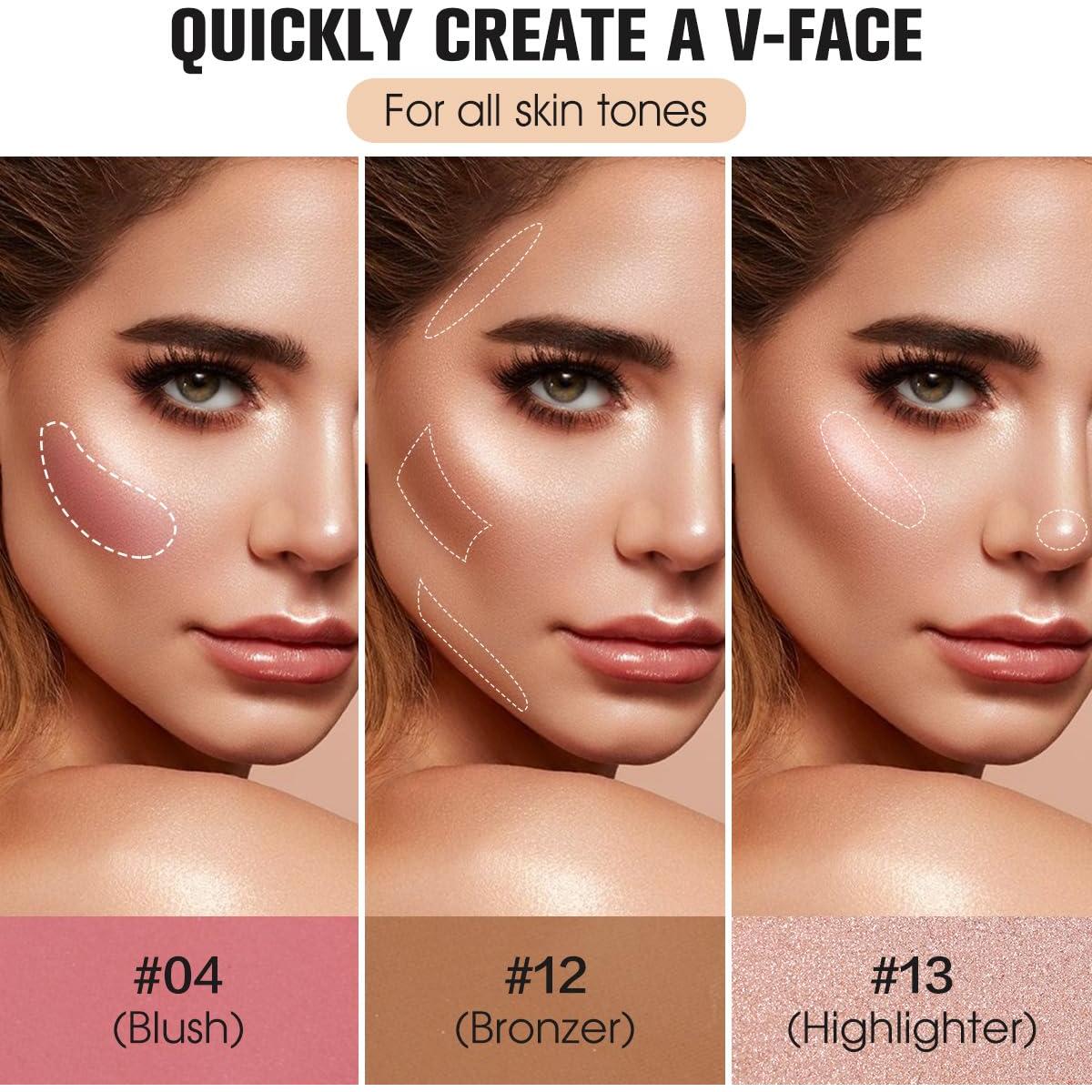 Paleta de Contorno 16 Colores SPRINGSKY - Rubores e Iluminadores