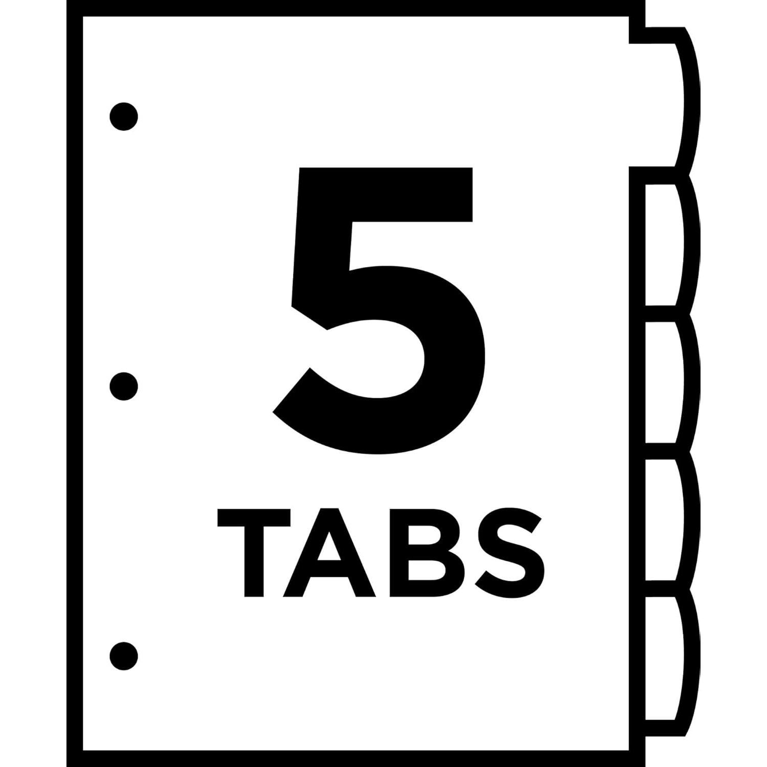 Separadores de plástico Avery Big Tab 5 pestañas multicolor