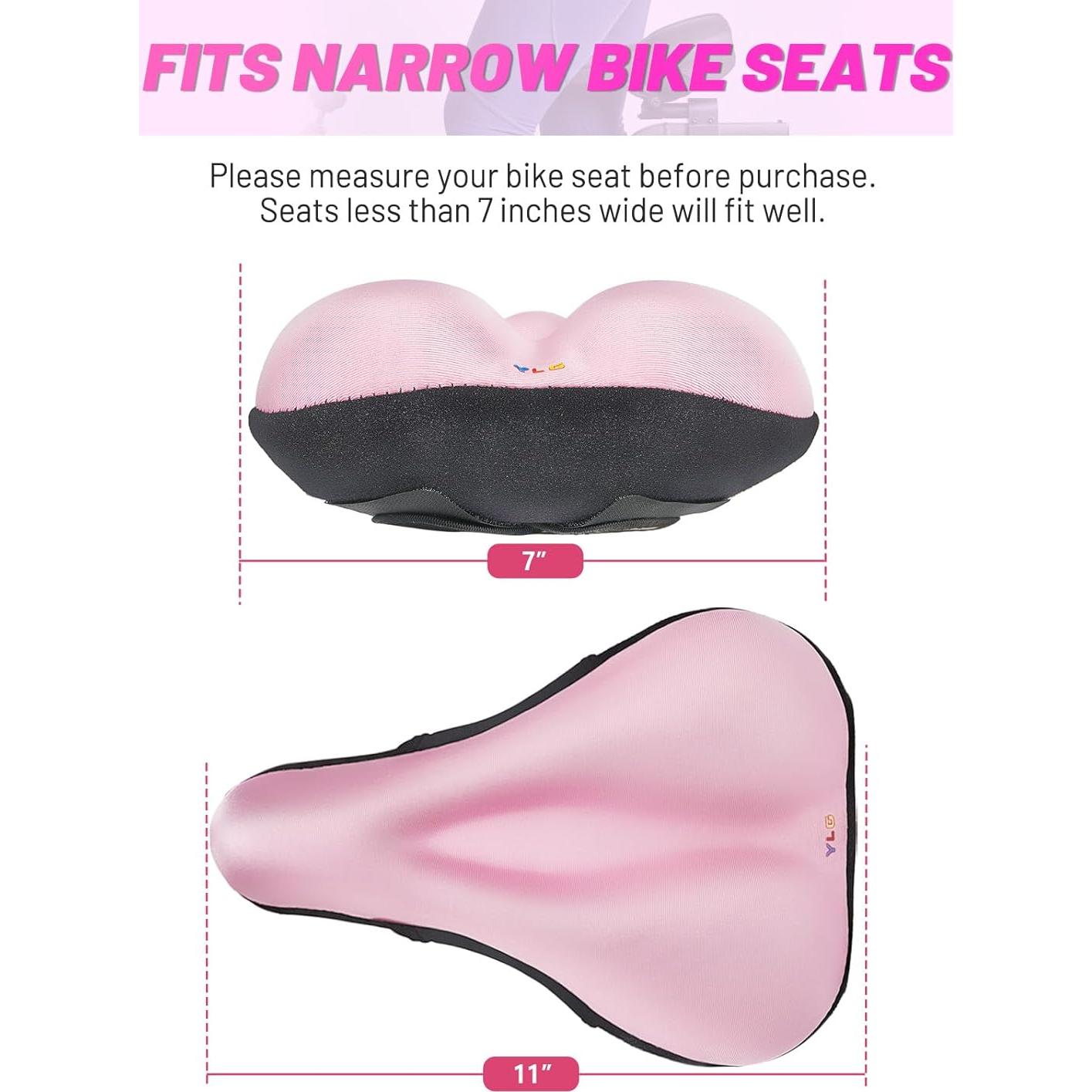 Funda de Asiento de Bicicleta YLG Rosa 28x20 cm Gel Acolchado