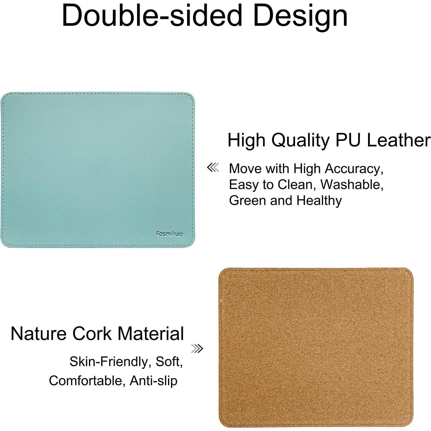 Alfombrilla de Ratón Doble Cara Fosmihao Cuero PU Impermeable