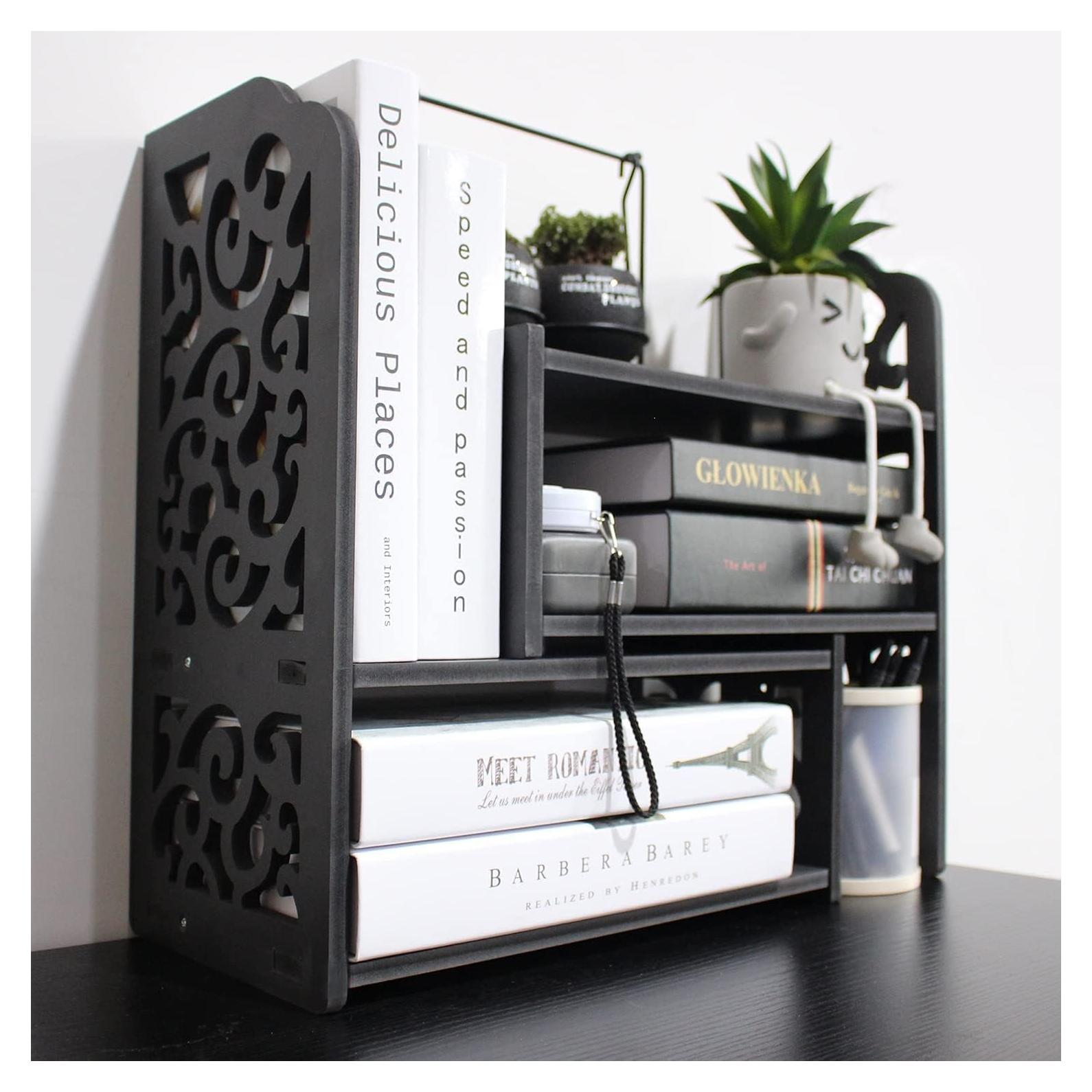 Estantería de Escritorio YGYQZ Nube Negra 2 Estantes 64.8 cm