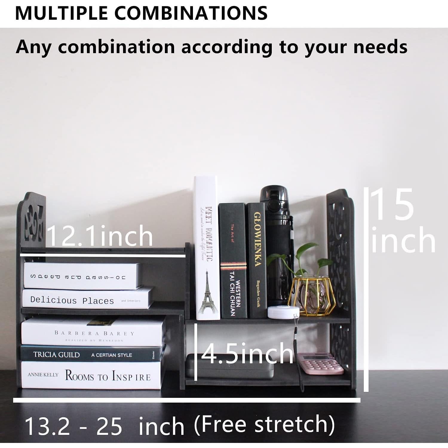 Estantería de Escritorio YGYQZ Nube Negra 2 Estantes 64.8 cm