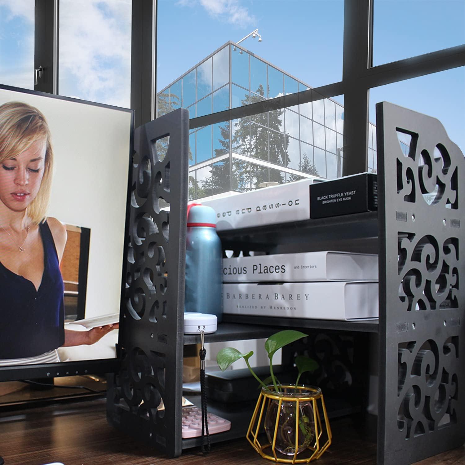 Estantería de Escritorio YGYQZ Nube Negra 2 Estantes 64.8 cm