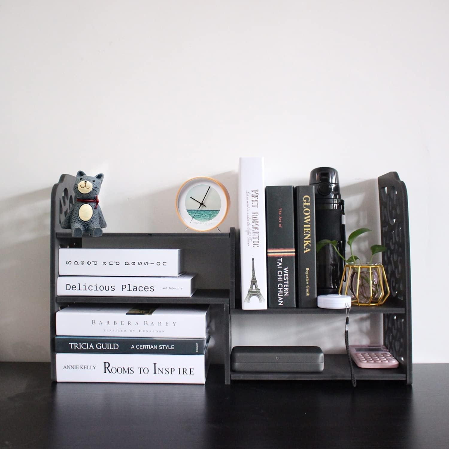 Estantería de Escritorio YGYQZ Nube Negra 2 Estantes 64.8 cm