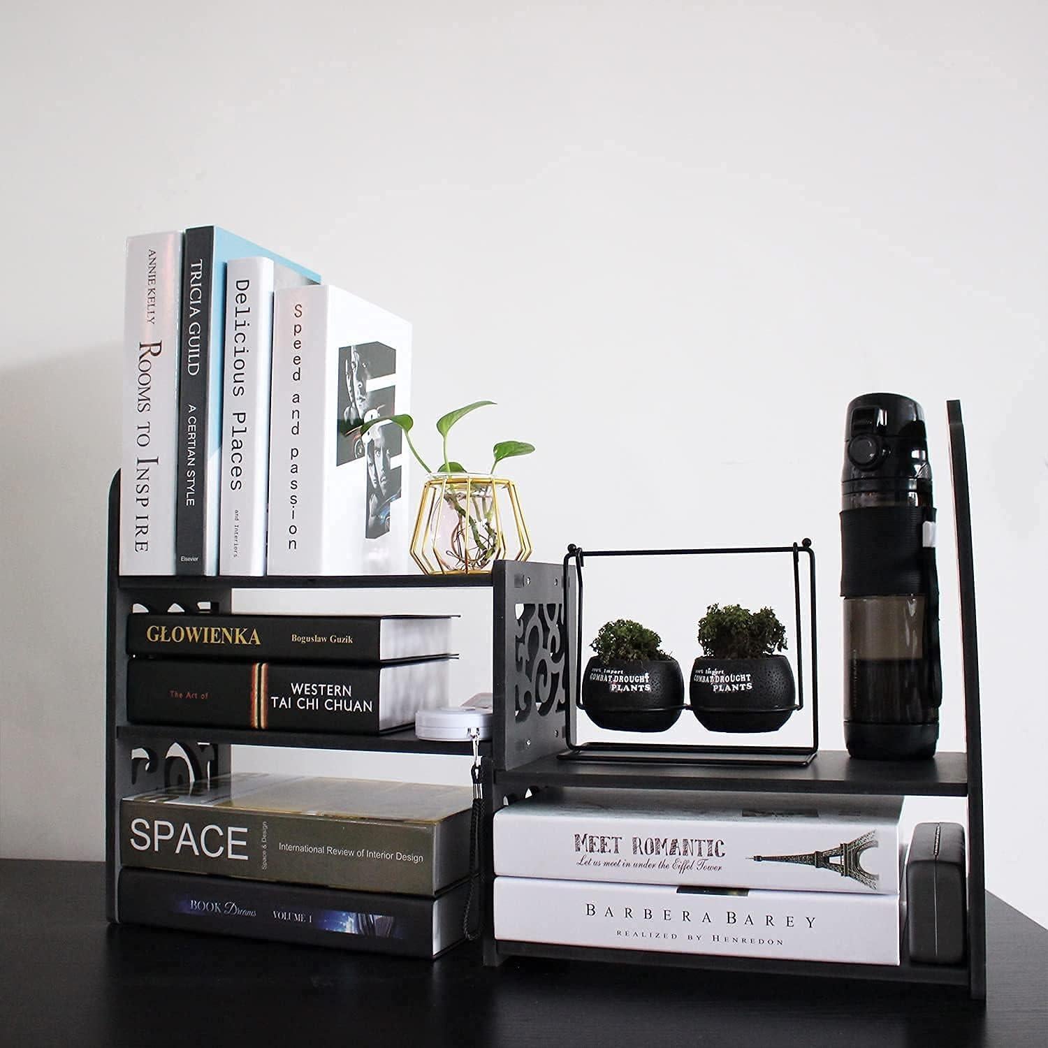 Estantería de Escritorio YGYQZ Nube Negra 2 Estantes 64.8 cm