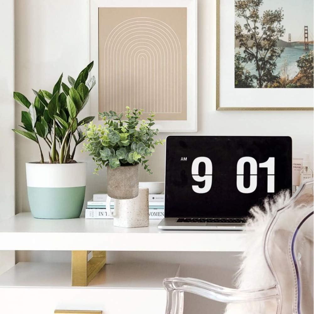 Flojery 2 Plantas Artificiales Eucalipto en Macetas Decorativas