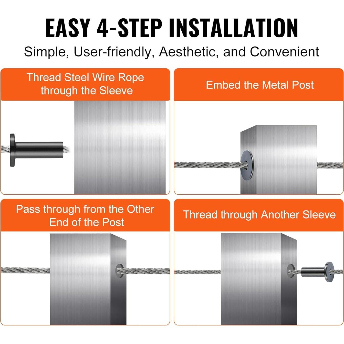 Kit de Mangas Protectores VEVOR Acero Inoxidable T316 101 Piezas 1/8"