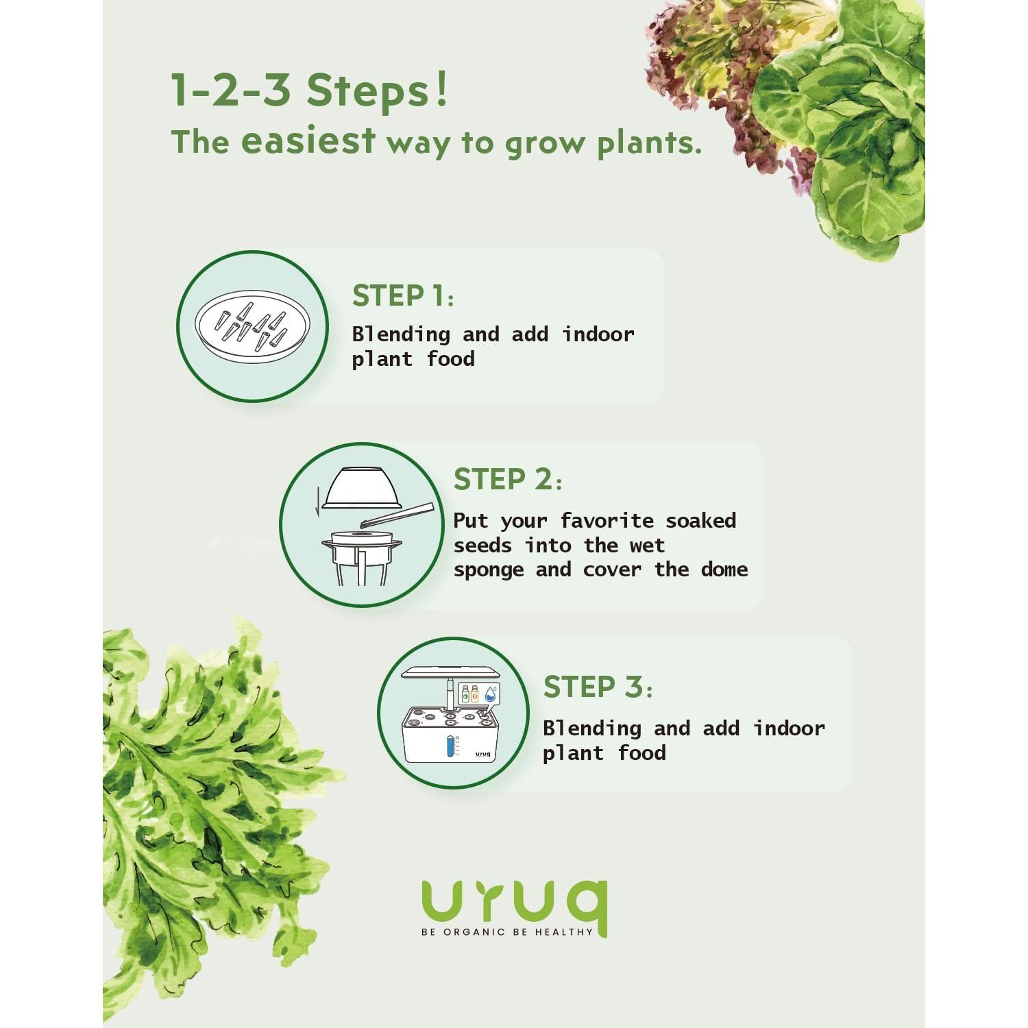 Kit de Jardinería Hidropónica URUQ 140 Piezas - Esponjas, Cestas, Domos