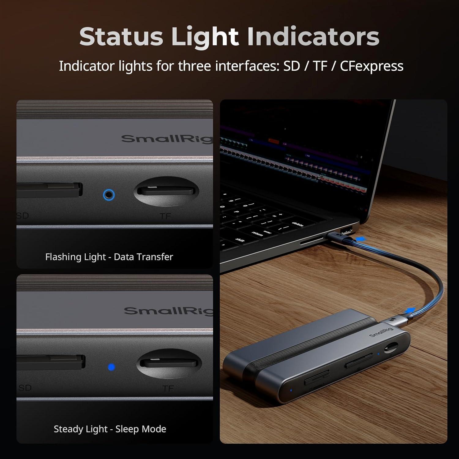 Lector de Tarjetas 9 en 1 SMALLRIG CFexpress Tipo A USB-C