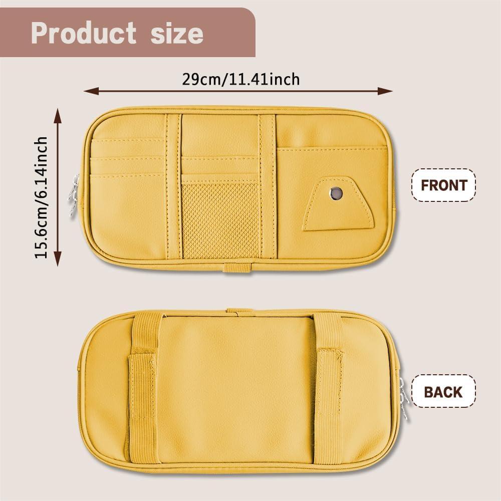 Organizador de Visera de Coche Middrivr PU Beige 29x16 cm