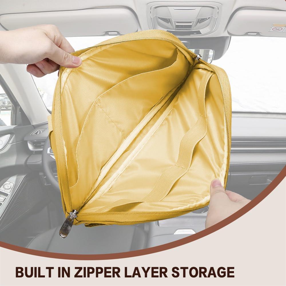 Organizador de Visera de Coche Middrivr PU Beige 29x16 cm