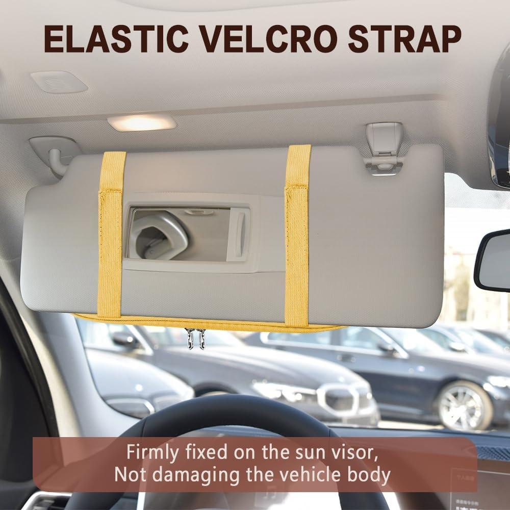 Organizador de Visera de Coche Middrivr PU Beige 29x16 cm