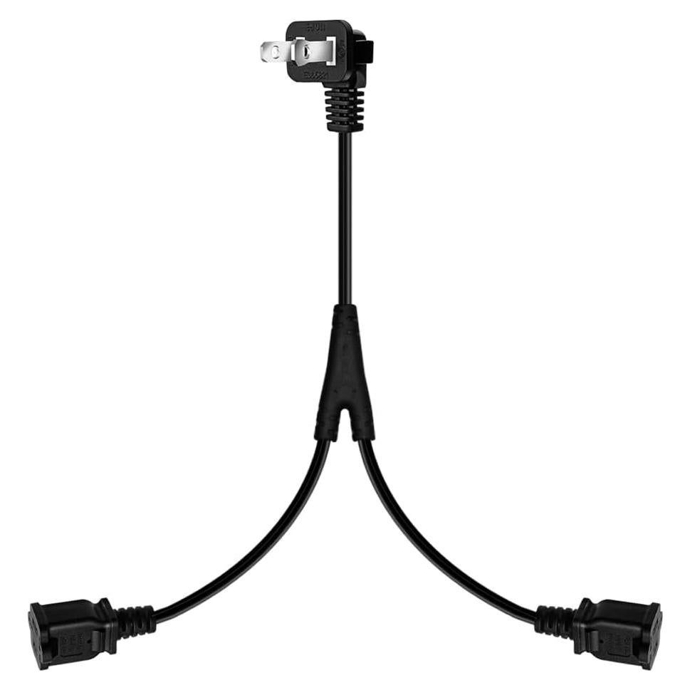 Cable Divisor Polarizado Nema 1-15P a Doble 1-15R 0.61m