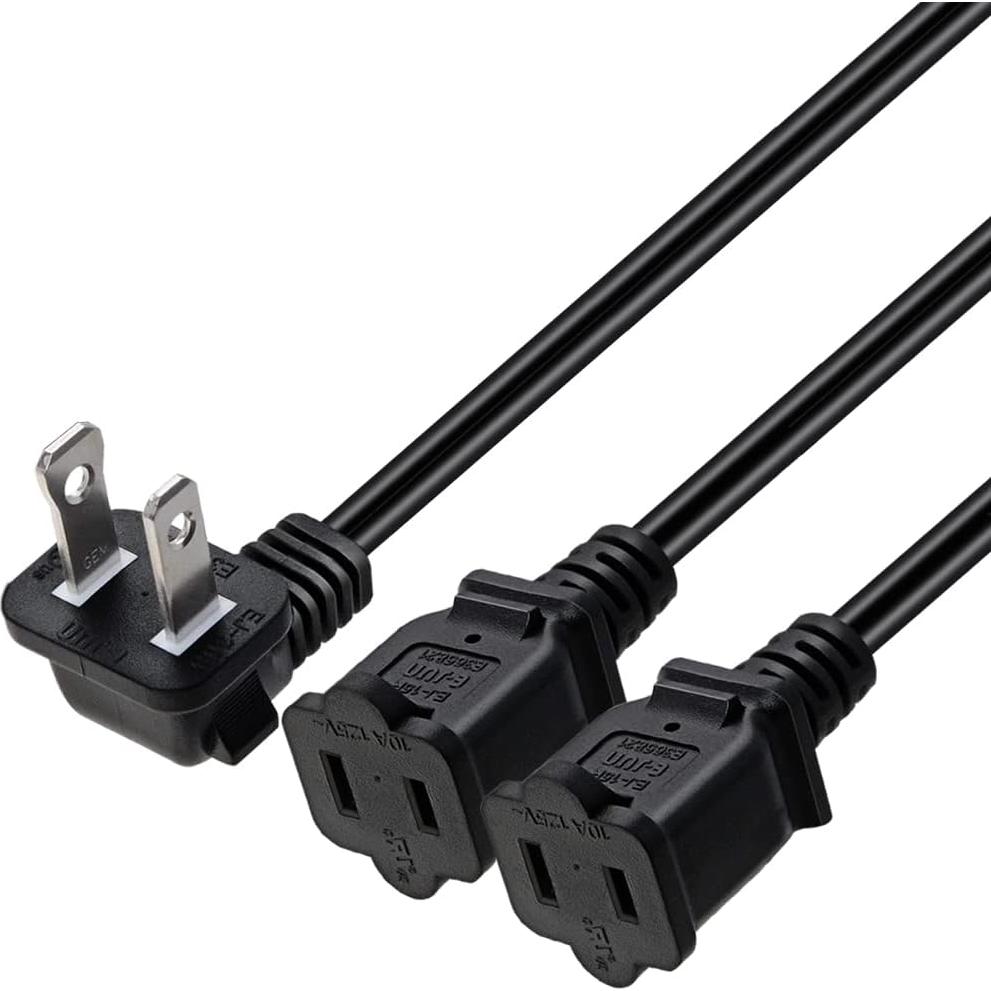 Cable Divisor Polarizado Nema 1-15P a Doble 1-15R 0.61m