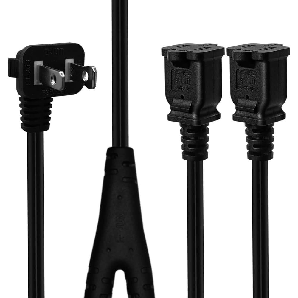 Cable Divisor Polarizado Nema 1-15P a Doble 1-15R 0.61m