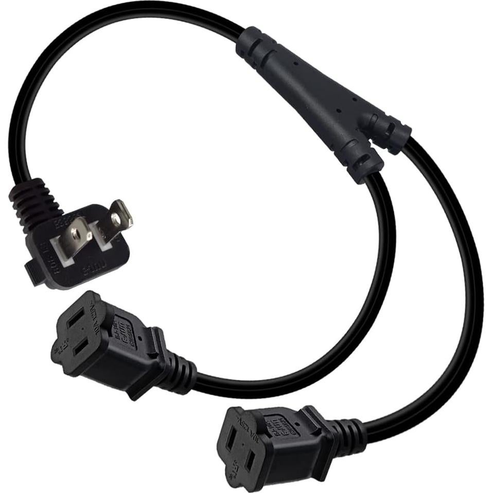 Cable Divisor Polarizado Nema 1-15P a Doble 1-15R 0.61m