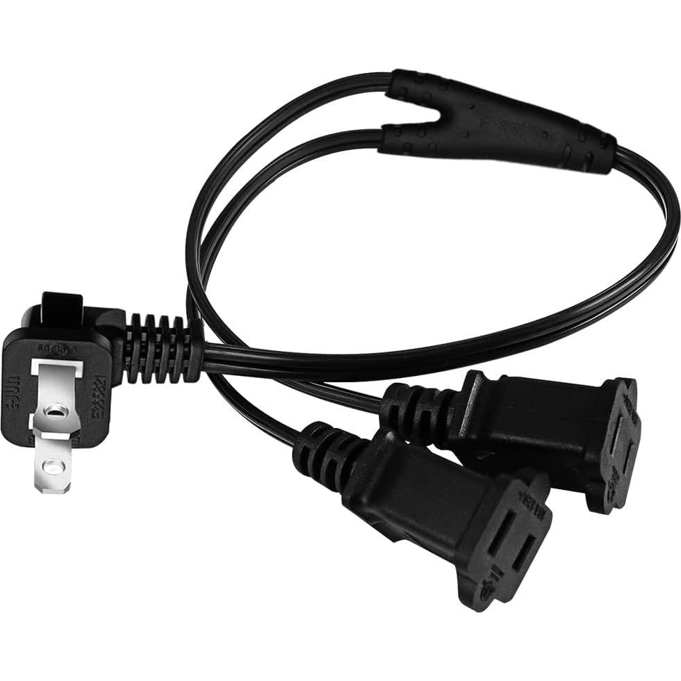 Cable Divisor Polarizado Nema 1-15P a Doble 1-15R 0.61m