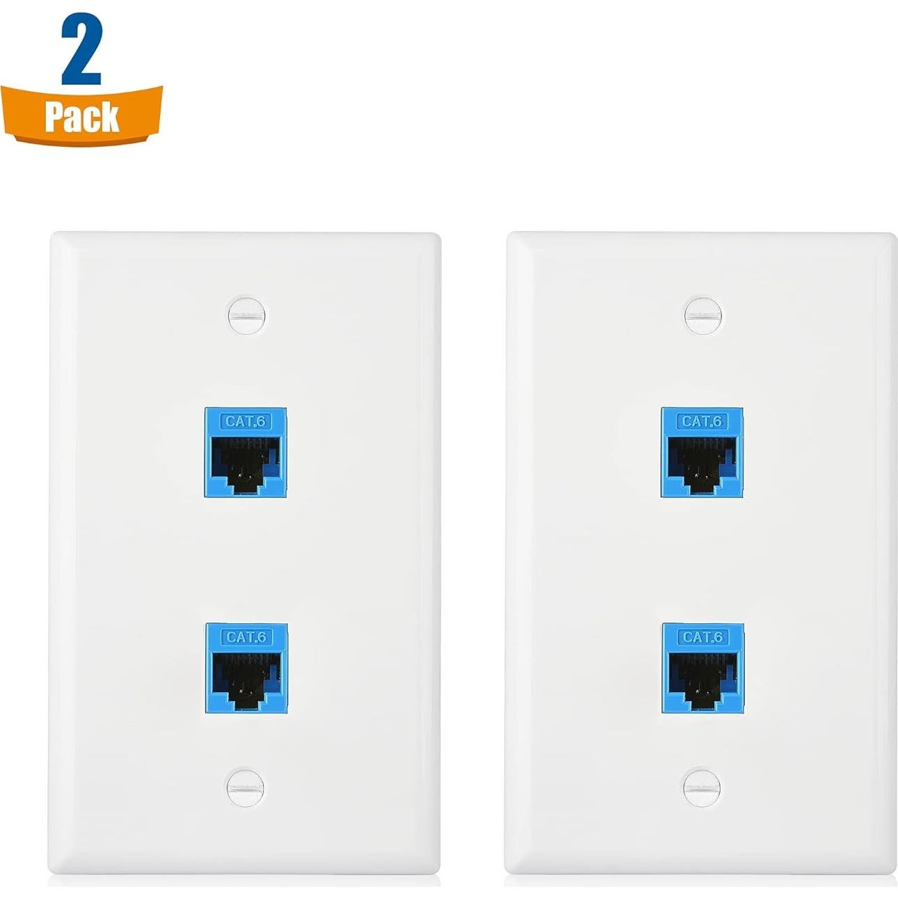 Placa de Pared Ethernet 2 Puertos Cable Matters Cat 6 RJ45 Azul