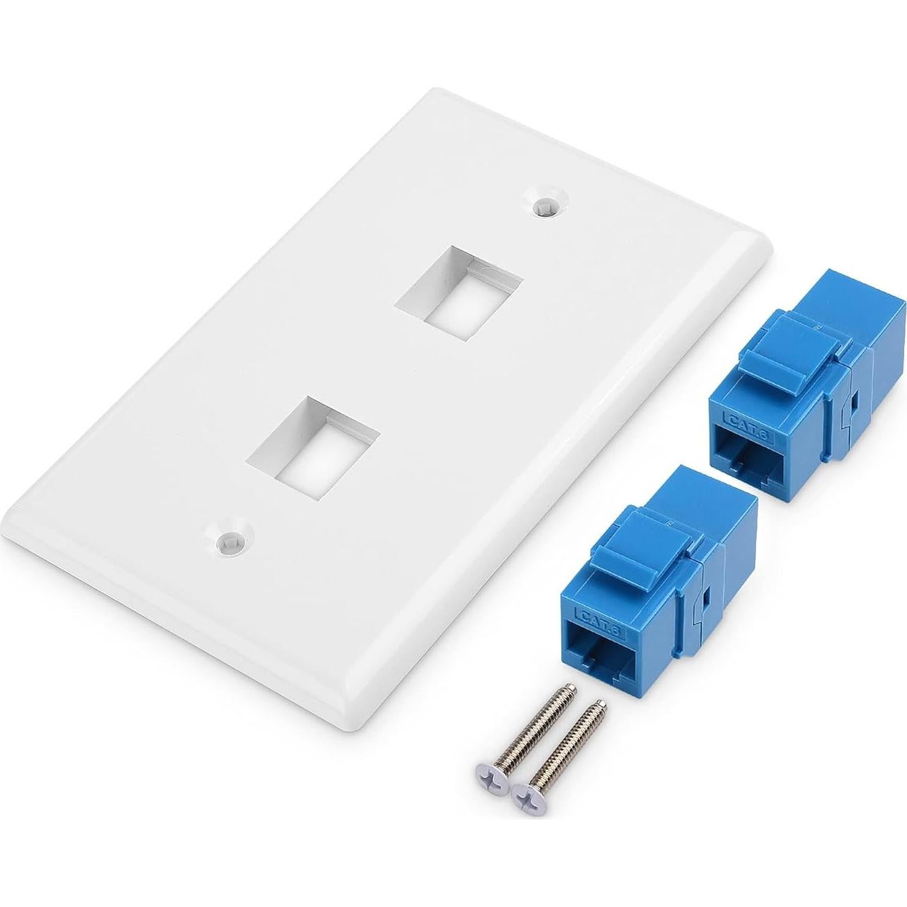 Placa de Pared Ethernet 2 Puertos Cable Matters Cat 6 RJ45 Azul