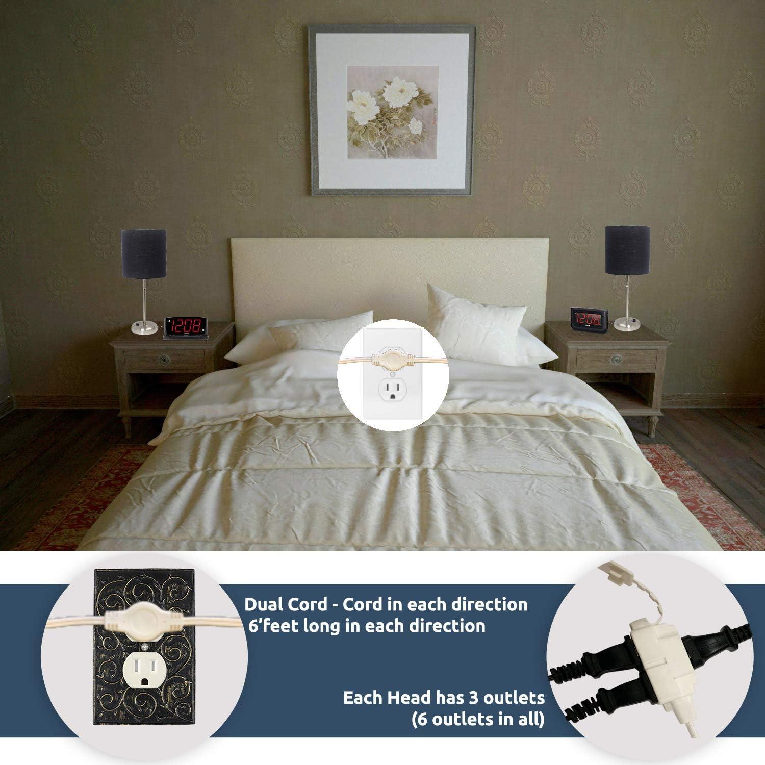 Regleta de Extensión Doble W4W 12 pies (3.6m) 6 Salidas