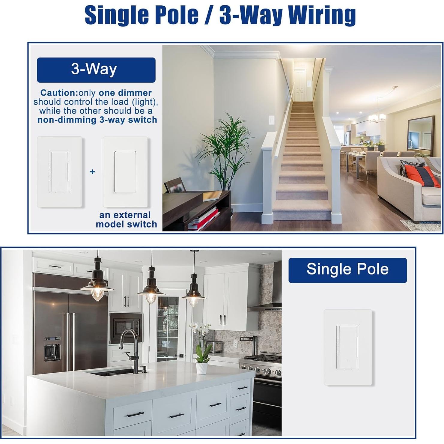 Interruptores de Luz Regulables BRILLTECH Paquete de 6 300W/600W