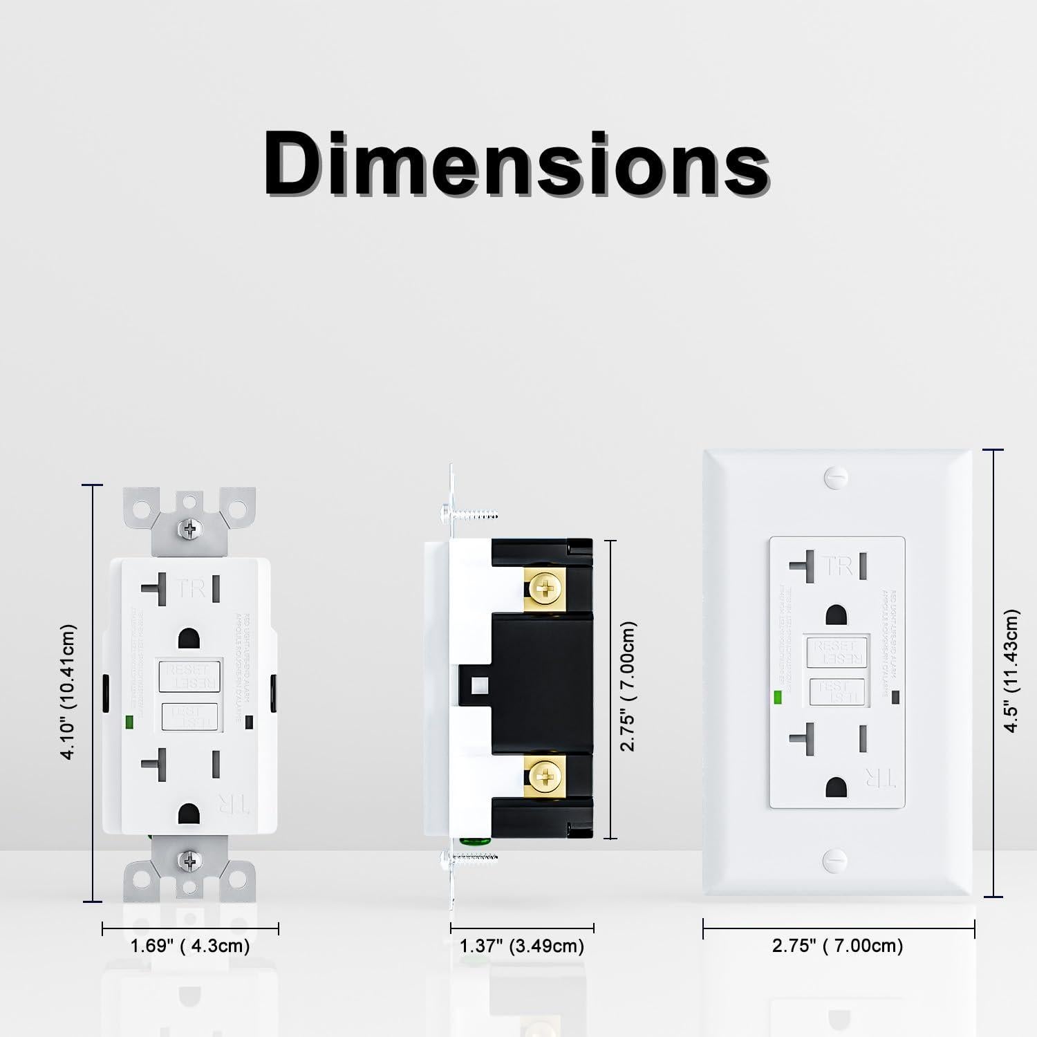 Toma de Corriente GFCI 20A BRILLTECH con Auto-Prueba y LED