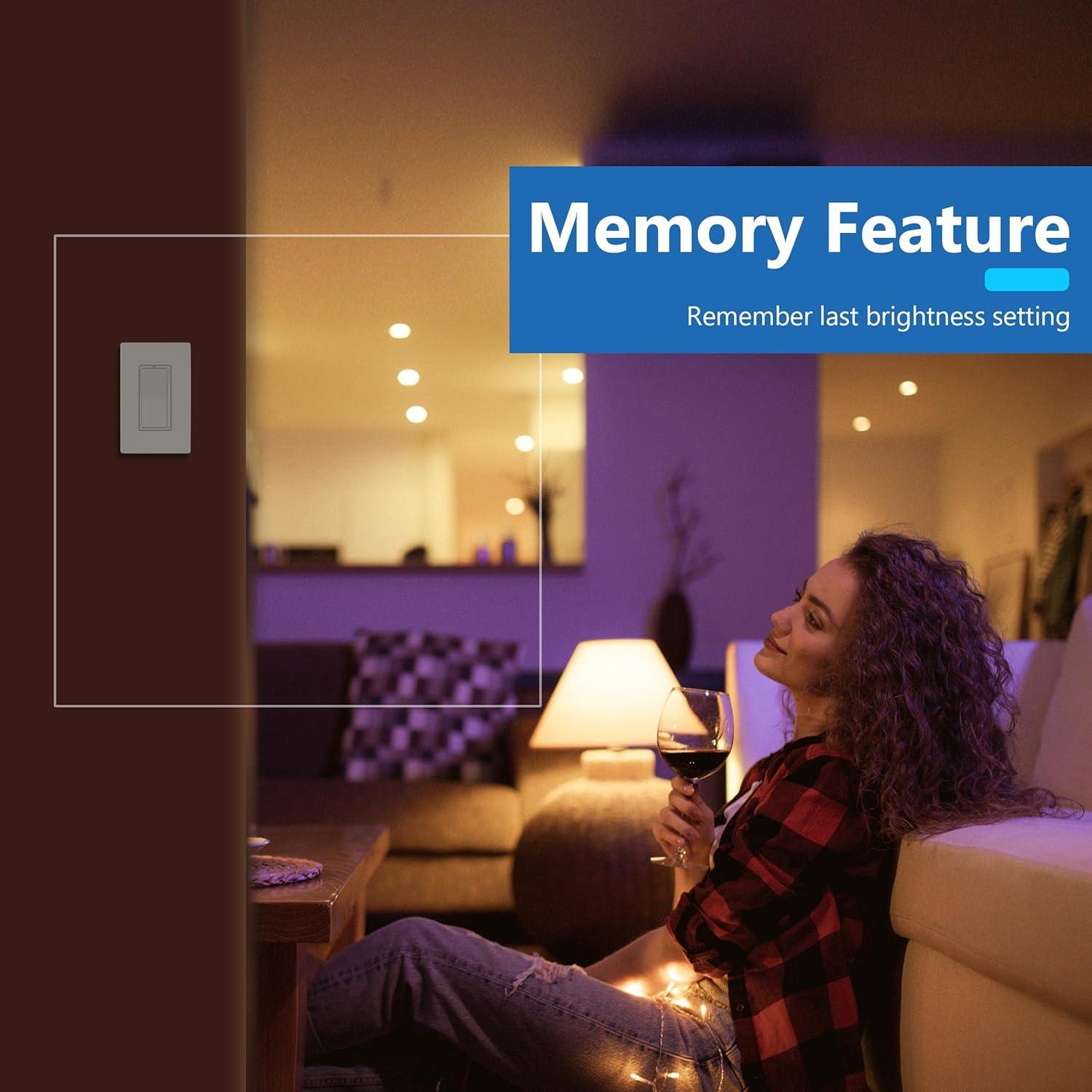 Interruptor Atenuador LIDER 300W 2 Paquetes Blanco Dimmable