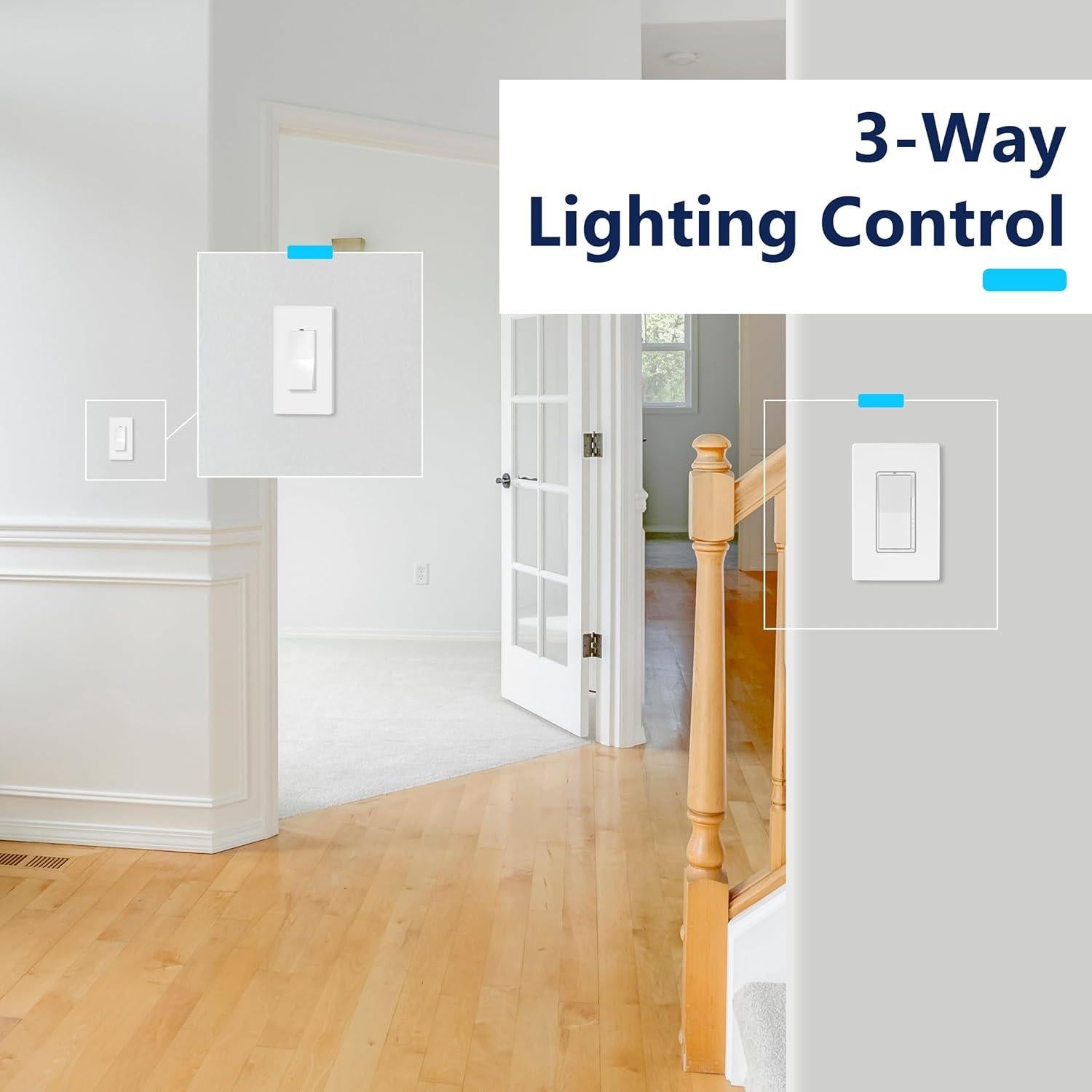 Interruptor Atenuador LIDER 300W 2 Paquetes Blanco Dimmable