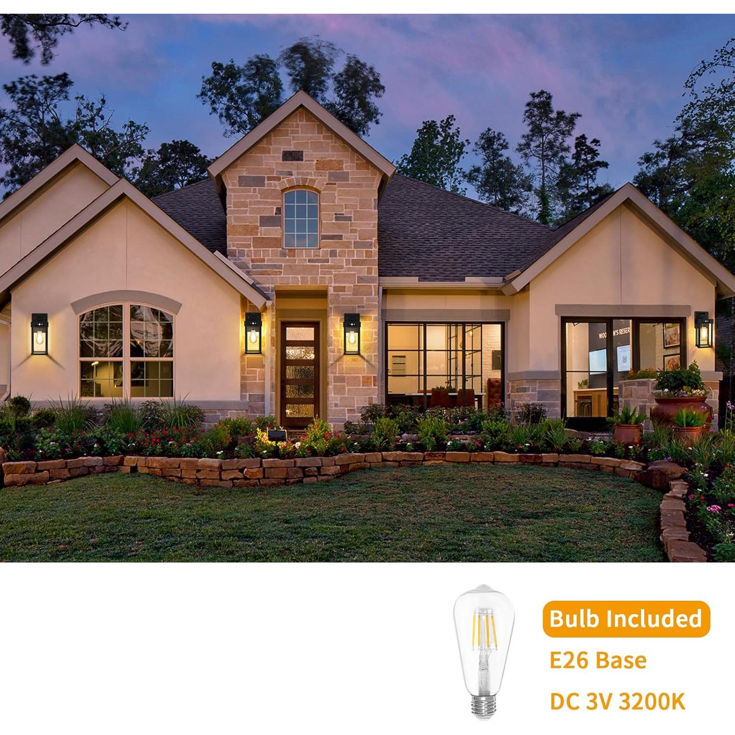 Lámpara Solar de Pared Auzev con Sensor de Movimiento, 3 Modos