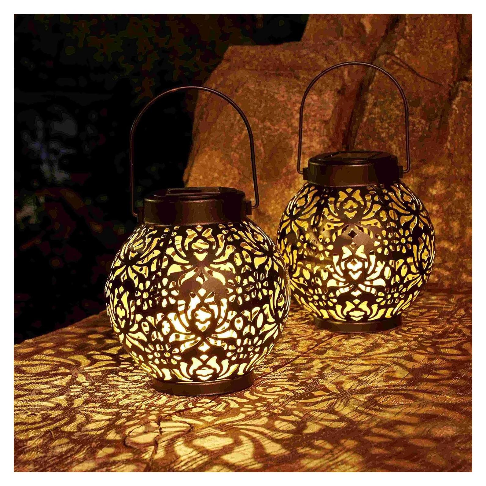 Juego de 2 Linternas Solares Colgantes DAMAYCA para Jardín