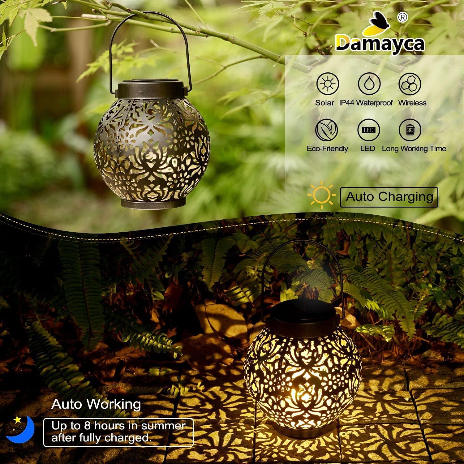 Juego de 2 Linternas Solares Colgantes DAMAYCA para Jardín