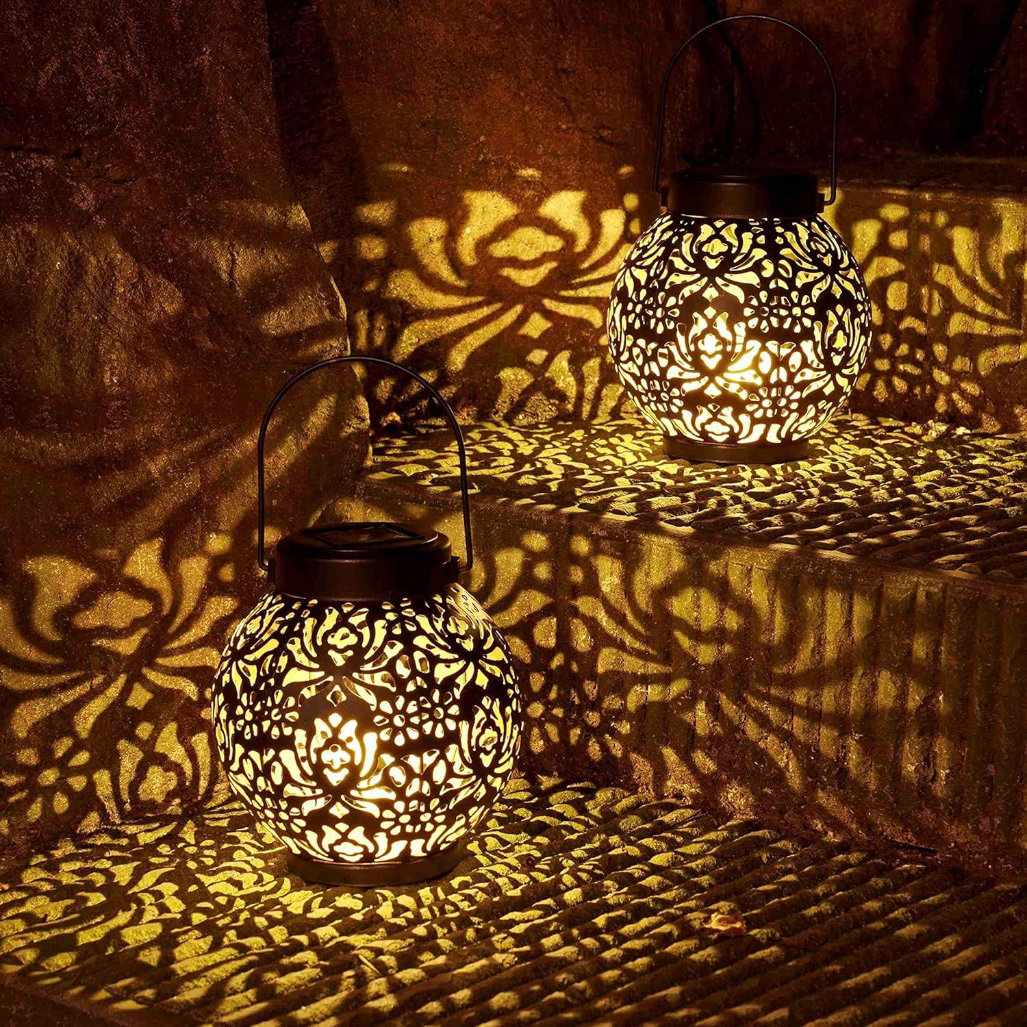 Juego de 2 Linternas Solares Colgantes DAMAYCA para Jardín