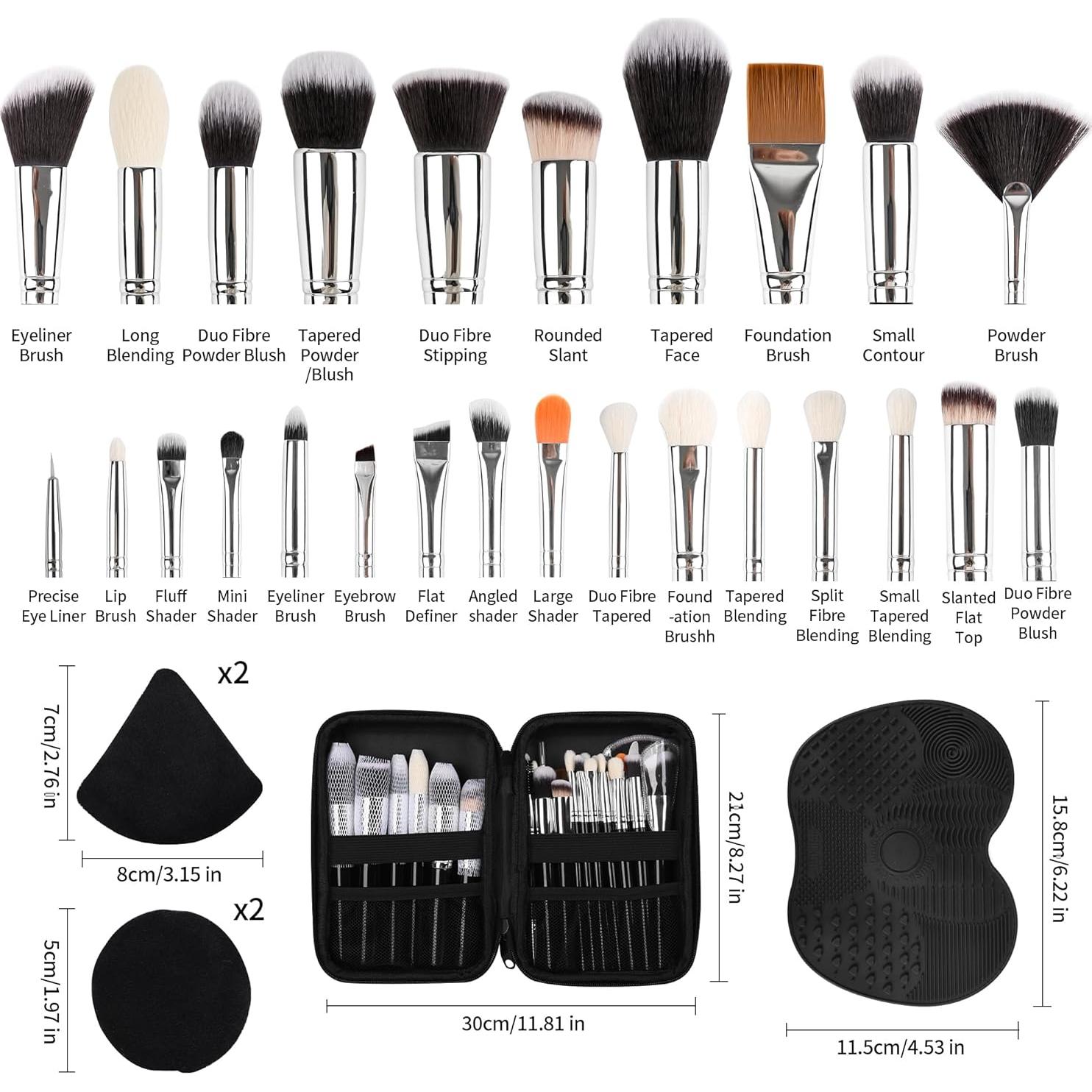 Juego de Brochas de Maquillaje 32 Piezas JEZTDKLE Portátil