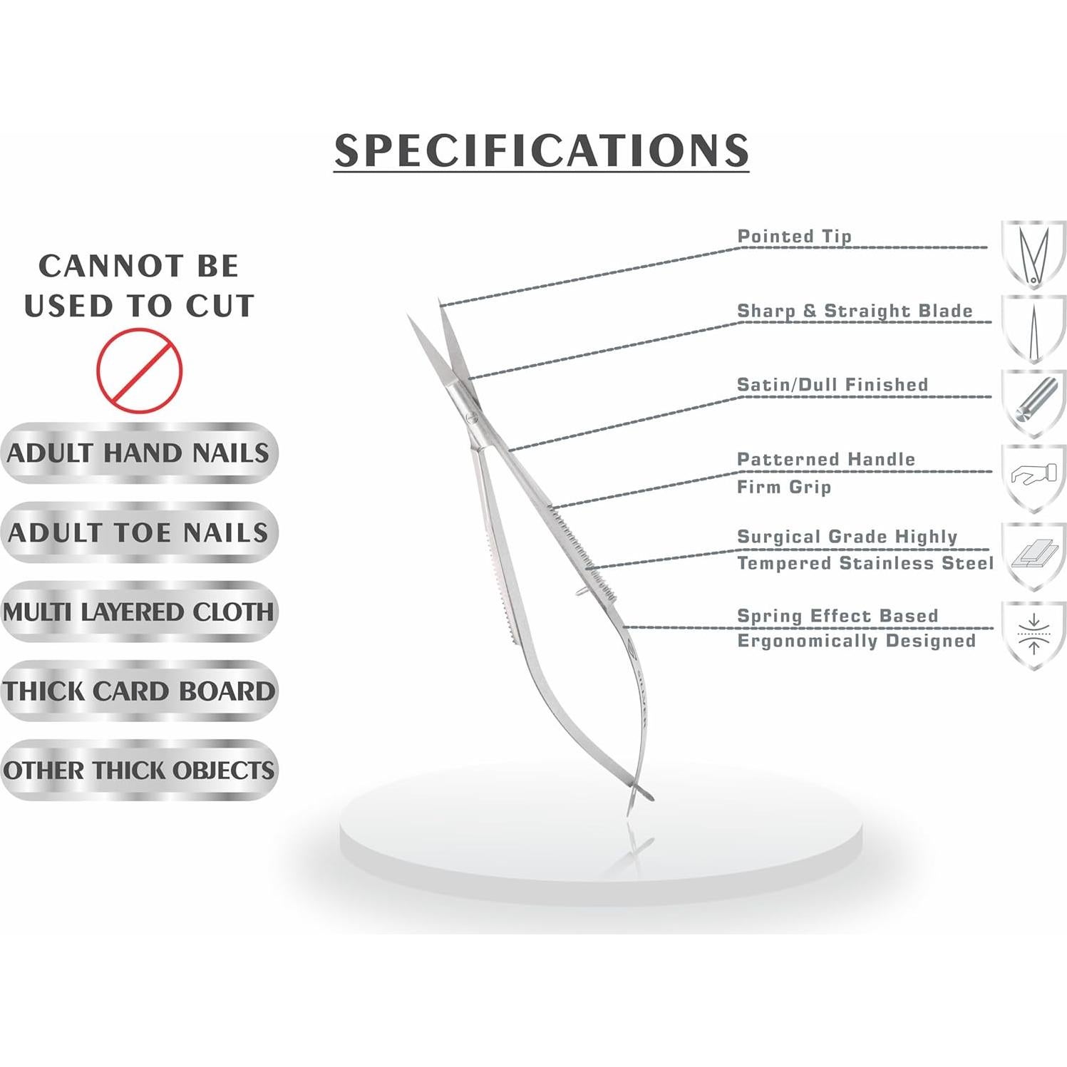 Tijeras de Cutícula SILLVER CS-04 Acero Inoxidable 18mm