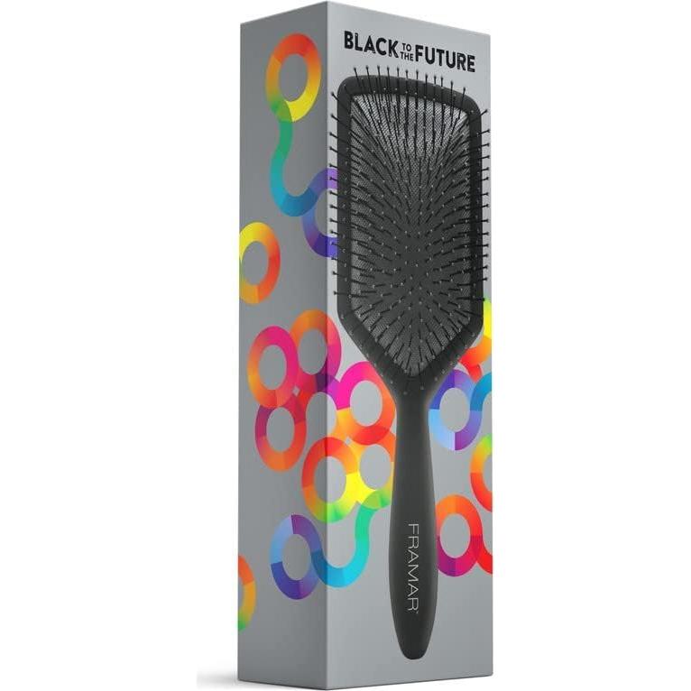 Cepillo Paddle Desenredante Framar Negro para Cabello Grueso