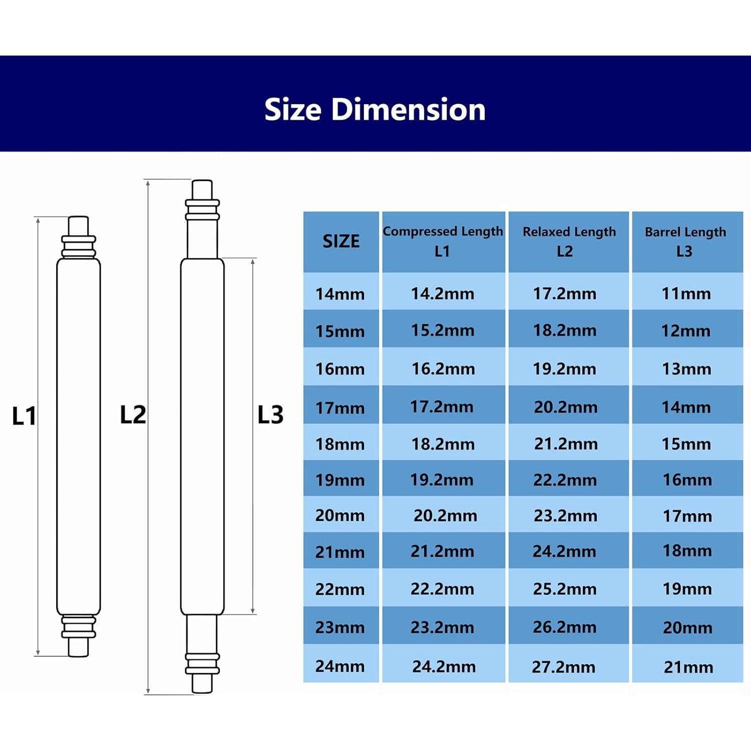 Barras de Resorte WOCCI 8mm para Correa de Reloj - 8 Piezas
