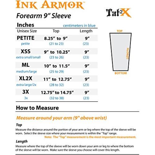 Manga de Tatuaje Tat2X Ink Armor 22.86 cm Negro - Antideslizante