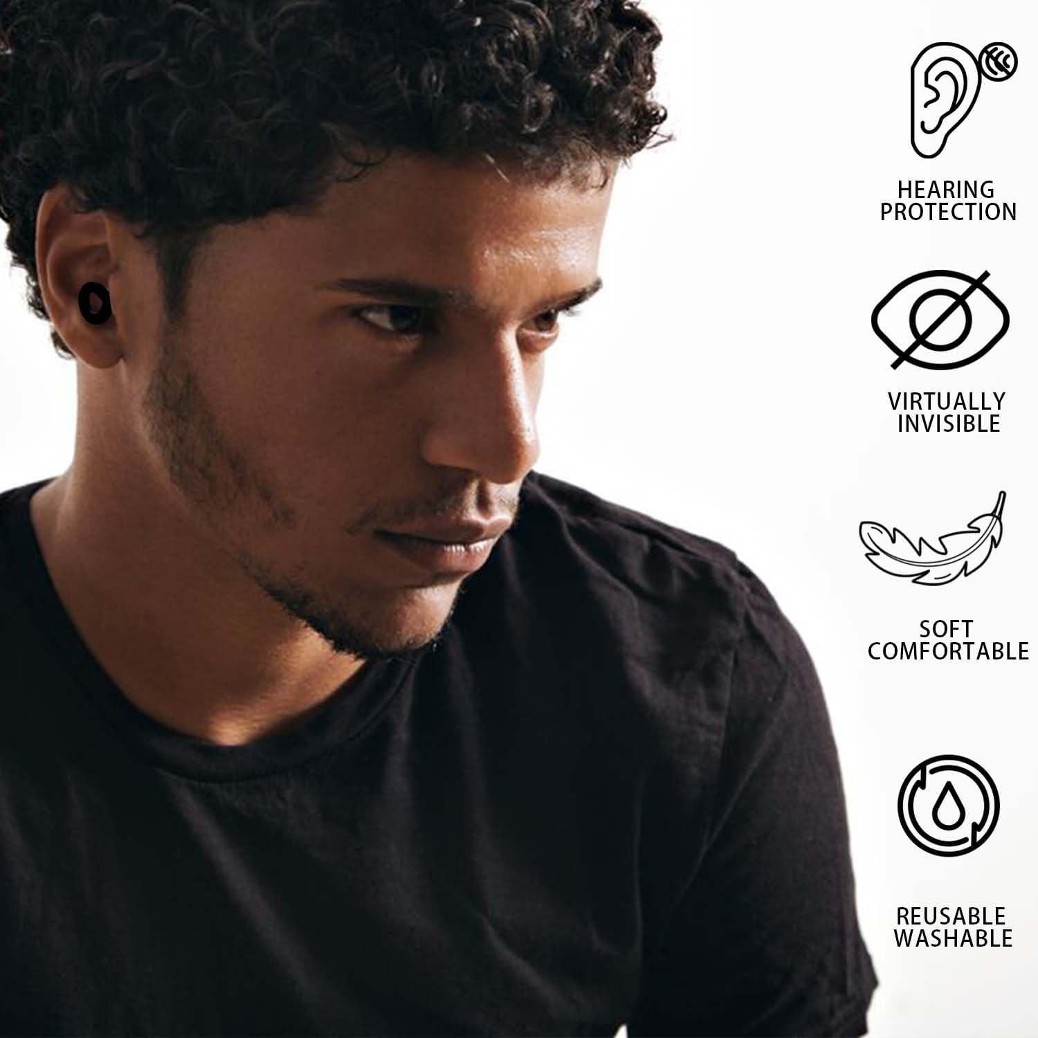 Tapones para Oídos ORANDNOT Silicona NRR 33dB 4 Tamaños Negro