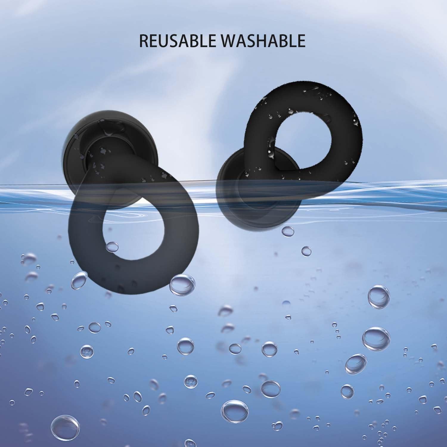 Tapones para Oídos ORANDNOT Silicona NRR 33dB 4 Tamaños Negro